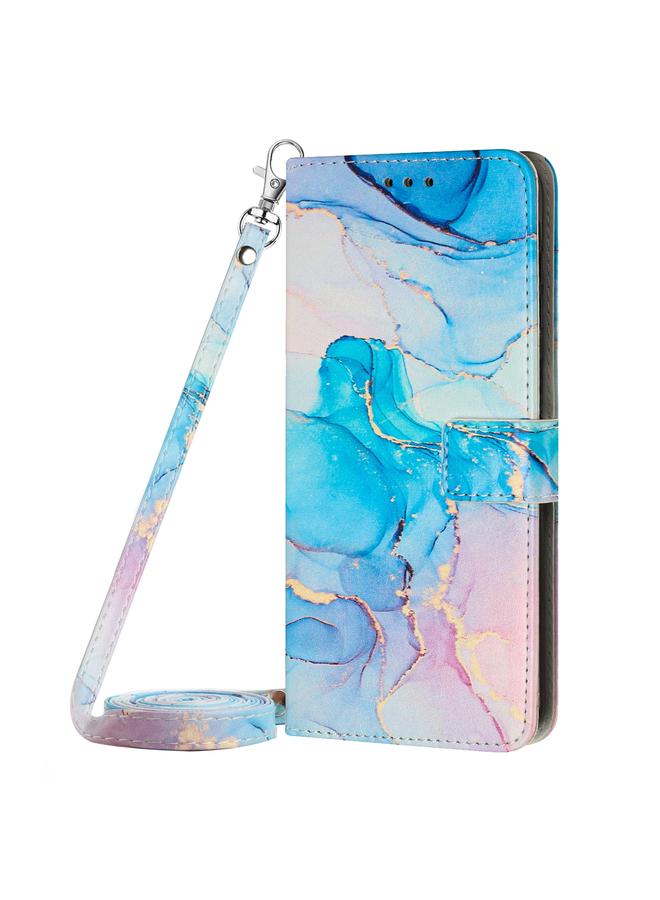 S-TOP Case For iPhone 13 Pro Max Crossbody Painted Marble Pattern Leather Phone Case - Image 2