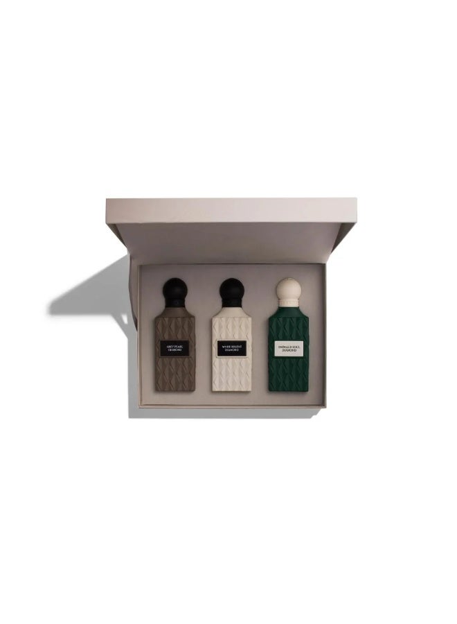 IBRAQ Ibrahim Alqurashi Perfume - Grey Wish 2 (· White Regent  75ml · Emerald Soul  75ml · Grey Pearl 75ml) - Image 2