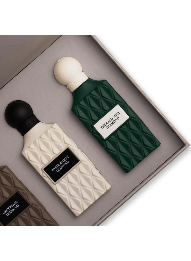 IBRAQ Ibrahim Alqurashi Perfume - Grey Wish 2 (· White Regent  75ml · Emerald Soul  75ml · Grey Pearl 75ml) - Image 3
