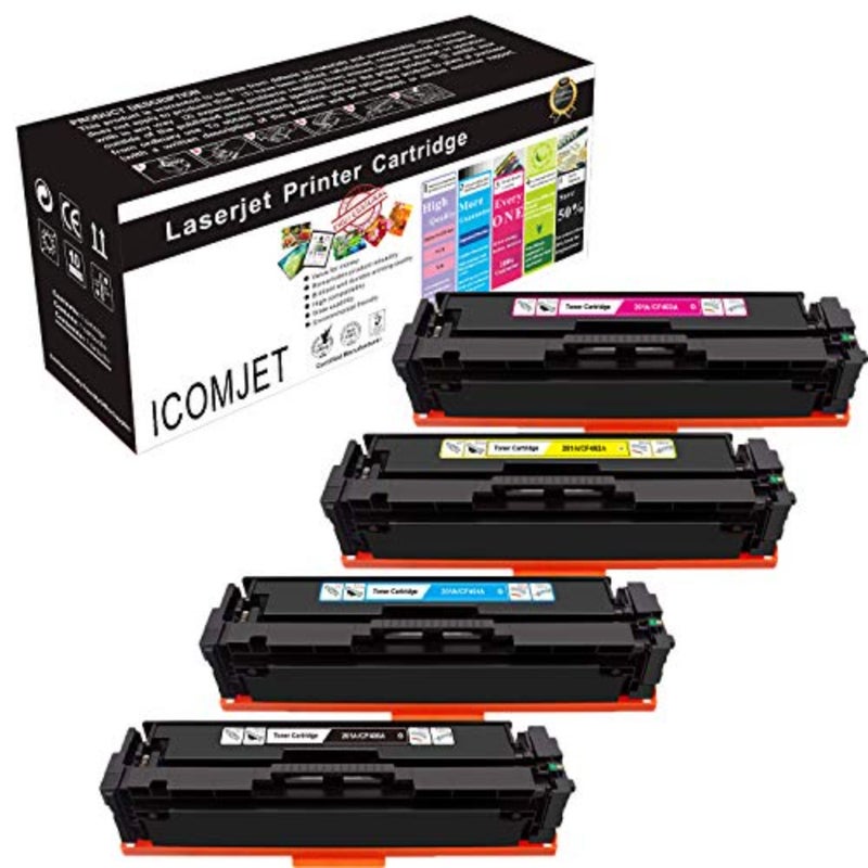 خرطوشة حبر بديلة لطابعات HP Color LaserJet Pro، متوافقة مع CF400A/CF401A/CF402A/CF403A، أسود، عالي الإنتاجية، أداء موثوق - Image 1