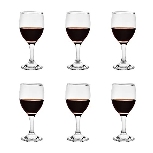 BTGLLAS HEIGHT 56 Inches 120ML 4 Ounce Samll Capacity Set of 6 Classic Red Small Wine Glasses Durable Clear White Leadfree Glass Cup For Party Glass 6Pcs4OZ - Image 1