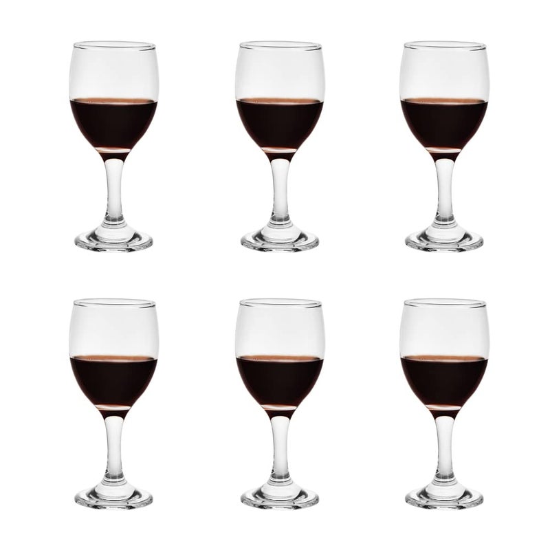 BTGLLAS HEIGHT 56 Inches 120ML 4 Ounce Samll Capacity Set of 6 Classic Red Small Wine Glasses Durable Clear White Leadfree Glass Cup For Party Glass 6Pcs4OZ - Image 2