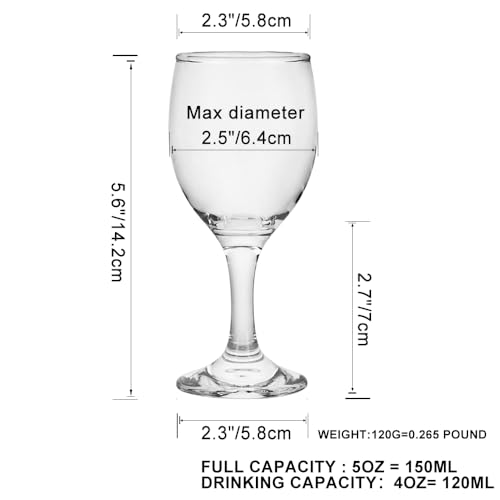 BTGLLAS HEIGHT 56 Inches 120ML 4 Ounce Samll Capacity Set of 6 Classic Red Small Wine Glasses Durable Clear White Leadfree Glass Cup For Party Glass 6Pcs4OZ - Image 3