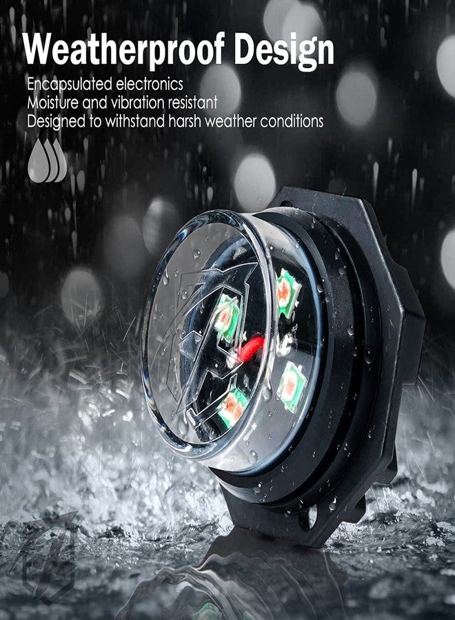 Xprite Red Blue LED Hideaway Strobe Police Lights Kit, 20 Flashing Patterns w/Control Panel for Headlights Taillights Hazard Warning Mounting, for Emergency Vehicles Volunteer Cop Cars Trucks, 4PCS - Image 3