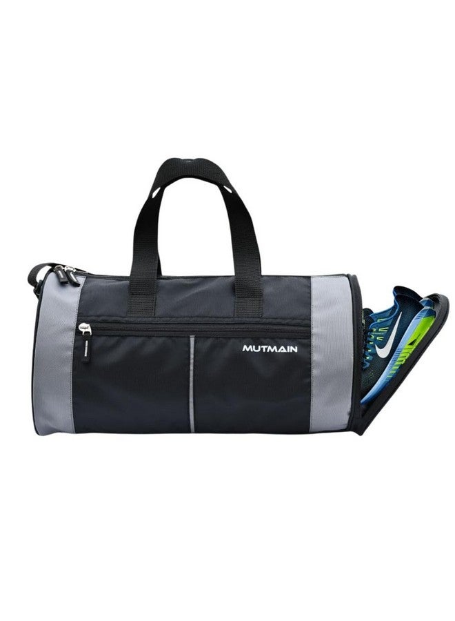 MUTMAIN 3 in 1 Gym Bag for Men and Women with Separate Shoe Compartment, Sports Bag, Kit, Duffle Bag, Backpack and Shoulder Side Bag for Travel Water Resistant Gym Accessories (GB2-BLK_Gry) - Image 1