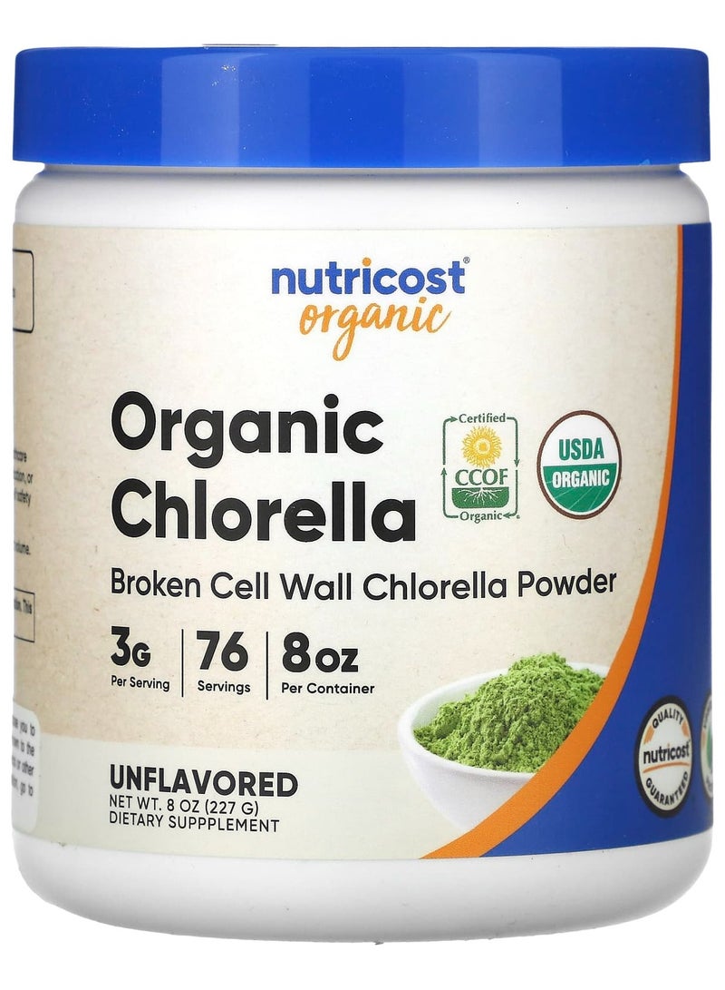 Organic Chlorella, Unflavored, 8 oz (227 g)