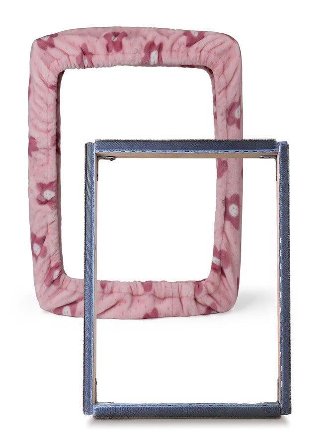 ICZW Gripper Strip Frame Punch Needle Rug Hooking Frame with Frame Cover 19.6" x 19.6" (Pink) - Image 1