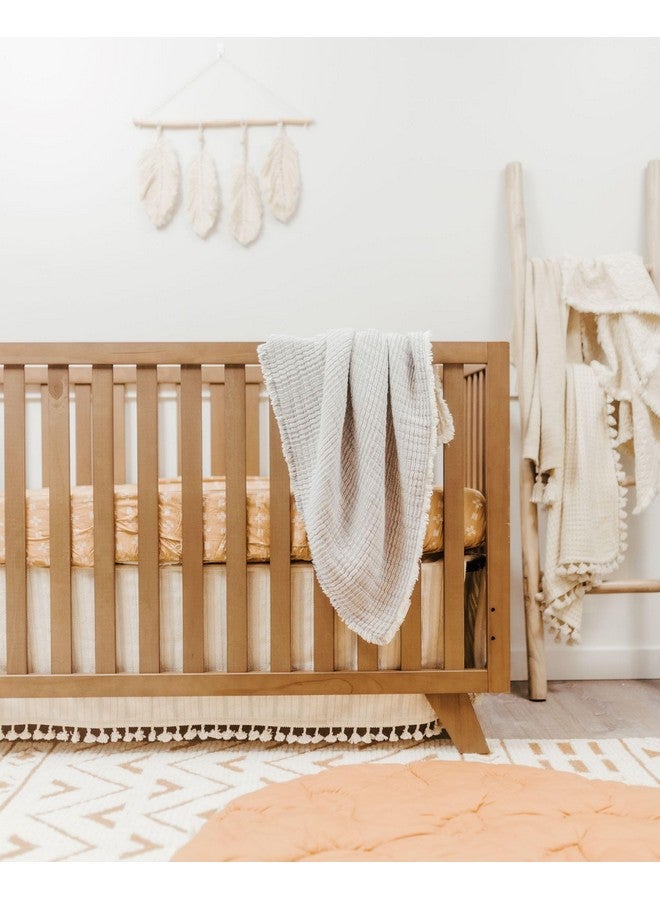 Crane Baby Shoreline Stripe Blanket, Soft Cotton Nursery and Stroller Blanket, 100% Cotton, 36" x 36" - Image 3