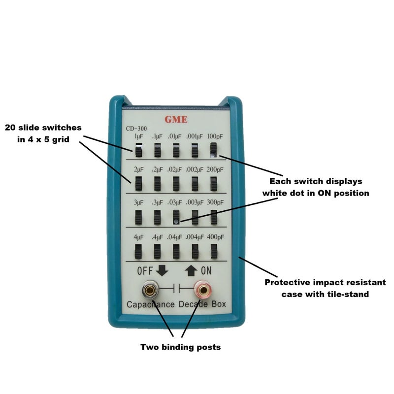 GME CD-300 Capacitance Substitution Decade Box, 5 Decades Range, 100pF to 11.111 μF, Designed in The USA - Image 5