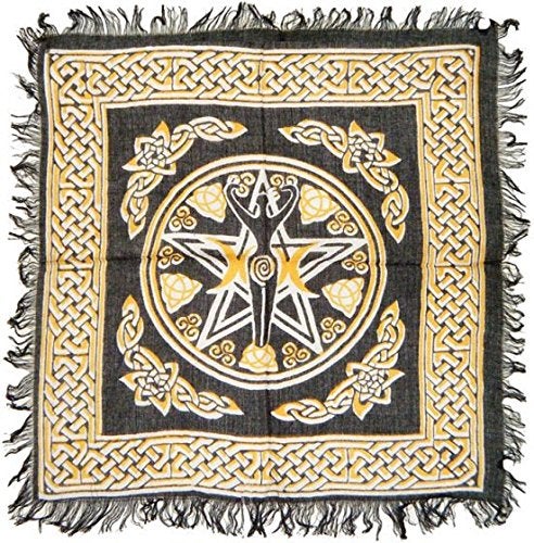 AzureGreen Pentagram Goddess Altar Cloth 18"x18" - Image 3
