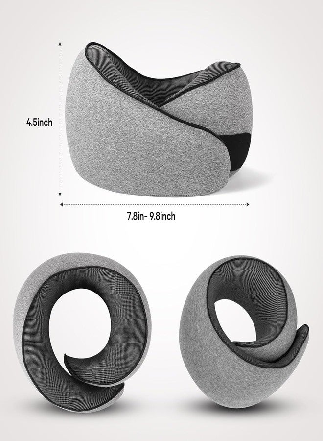 NPB Store Travel Pillow, Travel Neck Pillow for Airplanes Car, 100% Pure Memory Foam Travel Pillow, Sleeping Essentials for Long Flight 360 Head Support Degree Comfort and Breathability Grey - Image 3