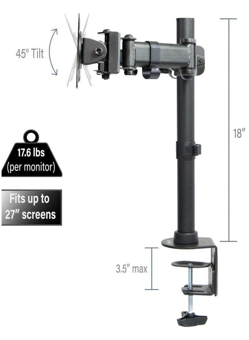 ELTRAZONE Fully Adjustable Dual Monitor with Desk Mount Stand for 2 LCDs Screens  - Image 3