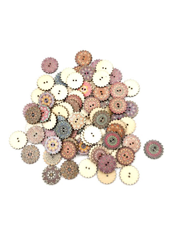 NIBEMINENT 100-Piece Gear Printed Button Multicolour 2.5cm - Image 5