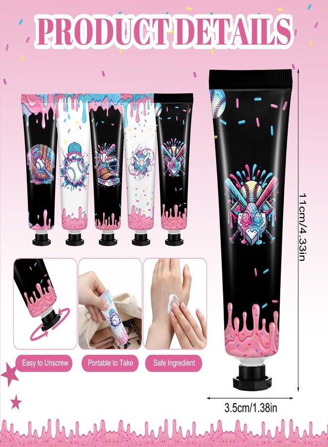 Dimsile 50 Pcs Ice Cream Black Drip Baseball Hand Cream Bulk 30 ml Baseball Drip Party Favors Sports Team Gifts Travel Size Hand Lotion for Men Women Birthday Office Community Supply - Image 2