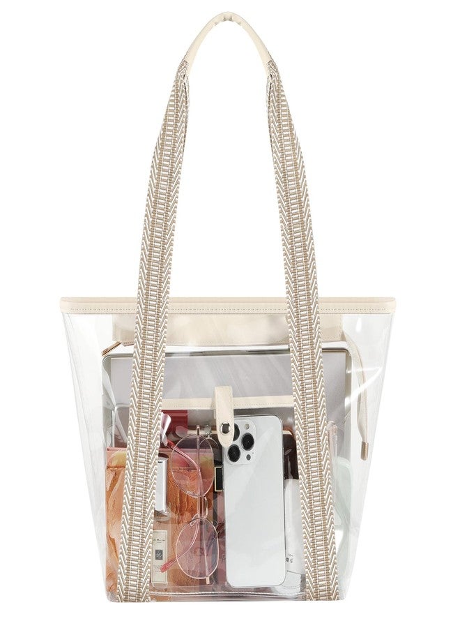 MoKo Clear Tote Bag, Large Capacity Handbags with 2 Pockets, Waterproof PVC Tote Bags for Women, Clear Bag for Stadium Events, Concert, Water Park, Beach, Swimming Pool, Gym - Image 1