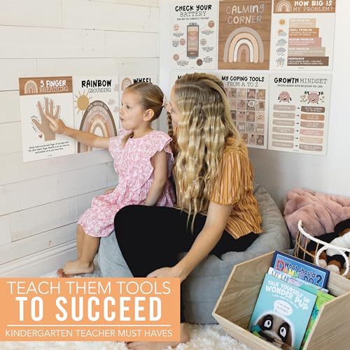 Hadley Designs 9 Calming Corner Posters For Classroom Must Haves For Teachers - 11x14 Calm Down Corner Supplies, Feelings Chart For Kids Ages 4-8, Feelings Wheel Poster, Boho Classroom Decor - Image 5