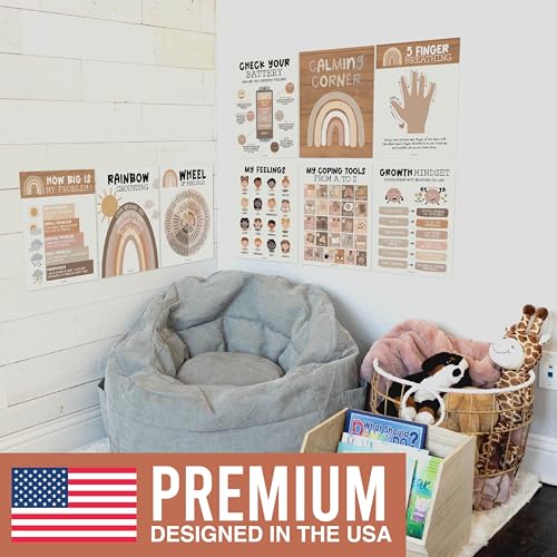 Hadley Designs 9 Calming Corner Posters For Classroom Must Haves For Teachers - 11x14 Calm Down Corner Supplies, Feelings Chart For Kids Ages 4-8, Feelings Wheel Poster, Boho Classroom Decor - Image 4