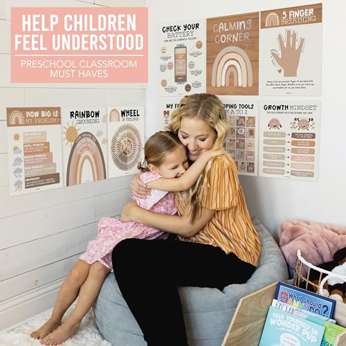 Hadley Designs 9 Calming Corner Posters For Classroom Must Haves For Teachers - 11x14 Calm Down Corner Supplies, Feelings Chart For Kids Ages 4-8, Feelings Wheel Poster, Boho Classroom Decor - Image 3