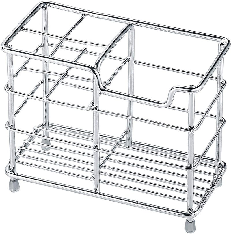 BeFunky Stainless Steel Bathroom Toothbrush Holder Stand Sturdy Storage with Multi-Functional 5 Slots (Silver) - Image 3