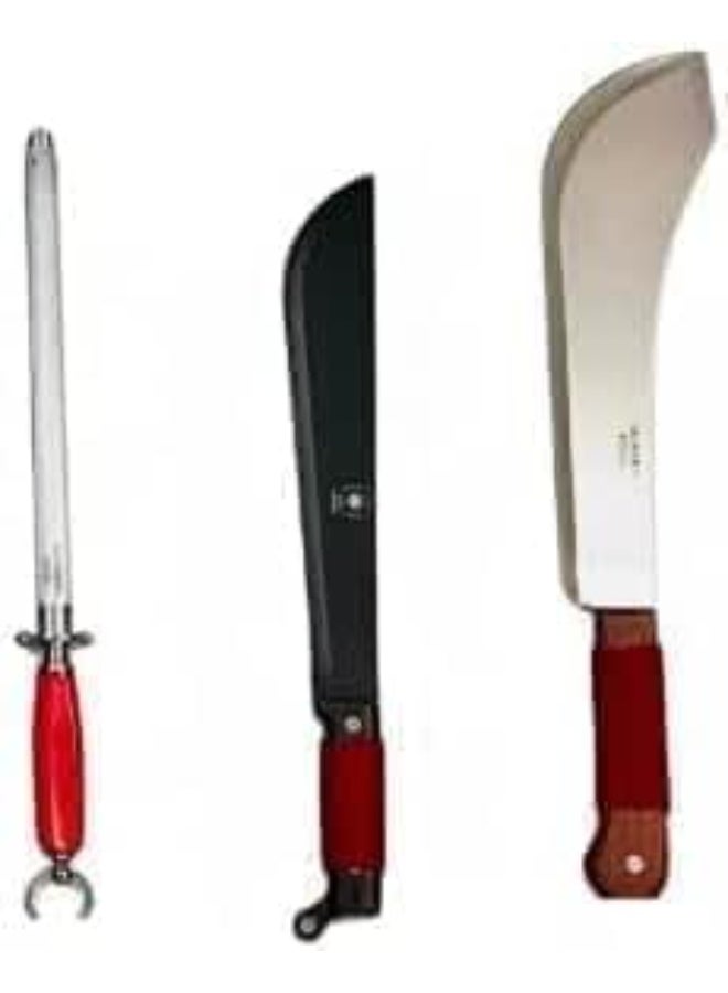 Professional Butcher Knife Set - Slicing + Breaking + Honing Rod - Sharp, Strong, & Practical for Precise Meat Cutting - Image 2