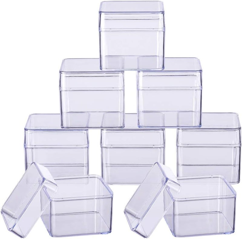 BENECREAT 10 Pack Large Square High Transparency Plastic Bead Storage Containers Box Drawer Organizers for Beauty supplies, Tiny Bead, Jewerlry Findings, and Other Small Items - Image 1