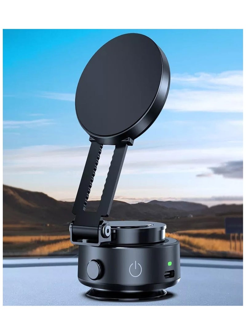 أداك حامل هاتف مغناطيسي كهربائي مفرغ من الهواء، حامل هاتف للاستحمام والسيارة، حامل هاتف محمول قوي الشفط للصالة الرياضية والمرايا والأسطح الملساء، متوافق مع iPhone وAndroid (أسود). (الإصدار 1) - Image 2