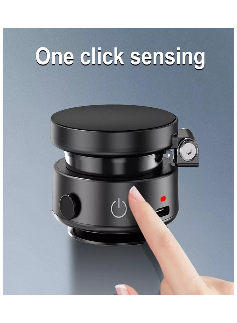 أداك حامل هاتف مغناطيسي كهربائي مفرغ من الهواء، حامل هاتف للاستحمام والسيارة، حامل هاتف محمول قوي الشفط للصالة الرياضية والمرايا والأسطح الملساء، متوافق مع iPhone وAndroid (أسود). (الإصدار 1) - Image 4