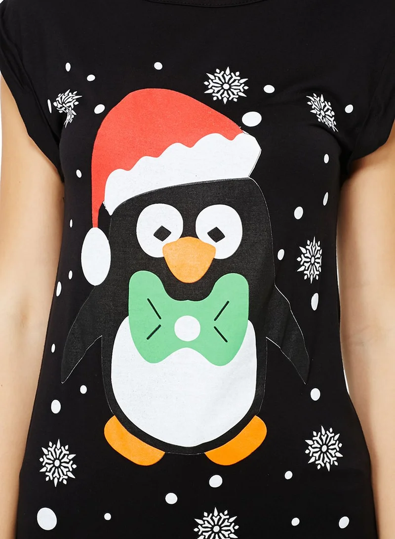 Ginger Christmas Penguin T-Shirt