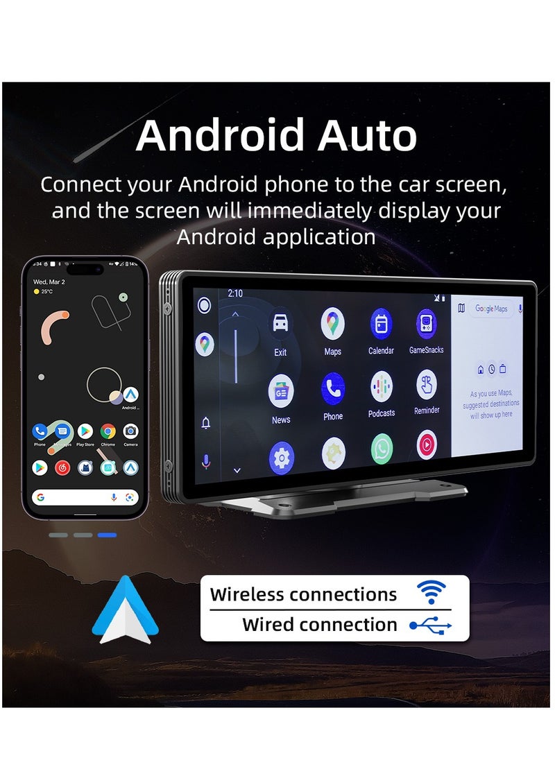 XUTIANZE - Apple Carplay Screen for Car, 10.26" HD Portable Car Stereo Touch Screen with Wireless Android Auto, Backup Camera, Car Audio Receivers with Voice Control, Mirror Link, Bluetooth, GPS Navigation - Image 1
