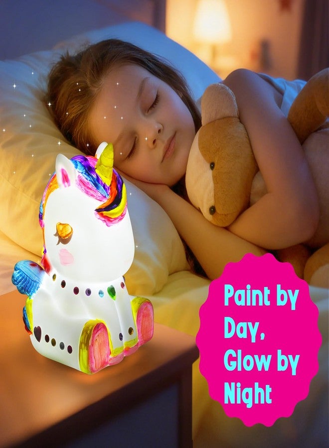 EPUMP Paint Your Own Unicorn Lamp Kit - Rechargeable 1200mAh Night Light with 2 Light Modes, Arts and Crafts Painting Toys for Girls Boys, Art Supplies Birthday Gifts for Kids Ages 3-12+ - Image 3