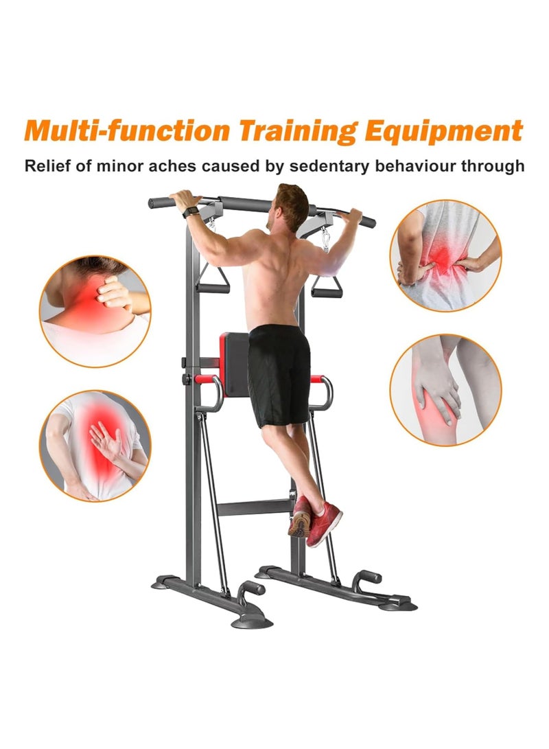 Rightsure Power Tower, Adjustable Multifunctional Pull Up Bar, Power Tower Exercise Station with Backrest and Rings, Home Gym Strength Training Fitness Equipment, Home Gym Equipment - Image 4