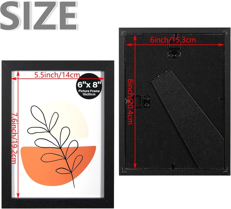 KAIWIN إطارات صور مقاس 15 × 20 سم مجموعة من 4 إطارات صور بزجاج أكريليك، أفقي أو عمودي للتعليق على الحائط أو زينة الطاولة، أسود - Image 4