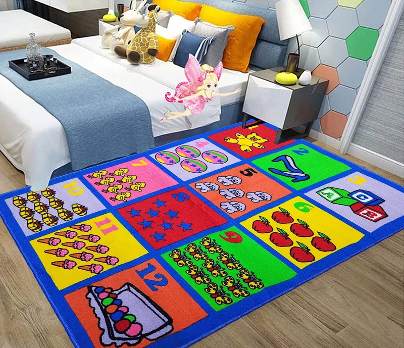 Status Contract Nylon Anti Skid 'Numbers Learning Children's Educational' Rug (Multicolour, 3 X 5 Feet), Rectangular - Image 1