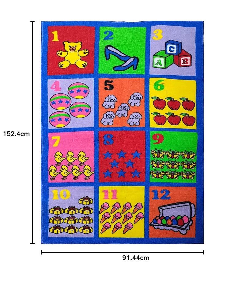 Status Contract Nylon Anti Skid 'Numbers Learning Children's Educational' Rug (Multicolour, 3 X 5 Feet), Rectangular - Image 2