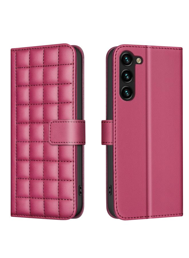 S-TOP Case For Samsung Galaxy S21 FE 5G Square Texture Leather Phone Case - Image 1