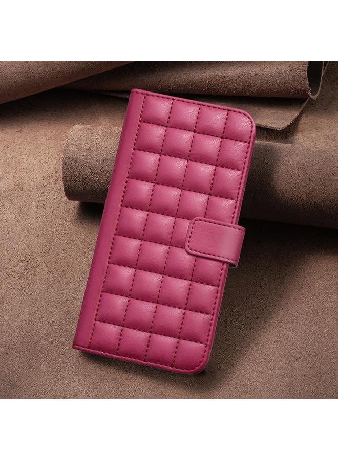 S-TOP Case For Samsung Galaxy S21 FE 5G Square Texture Leather Phone Case - Image 2