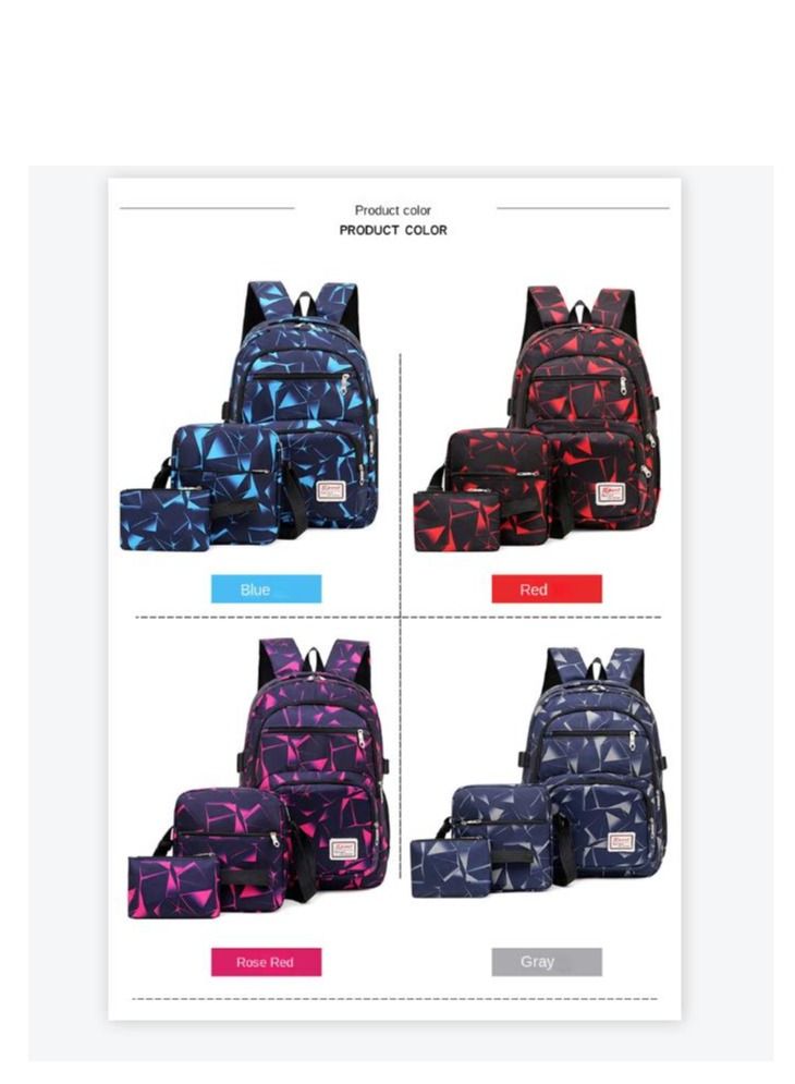 SPORT طقم حقائب مطبوعة مكون من 3 قطع - Image 2