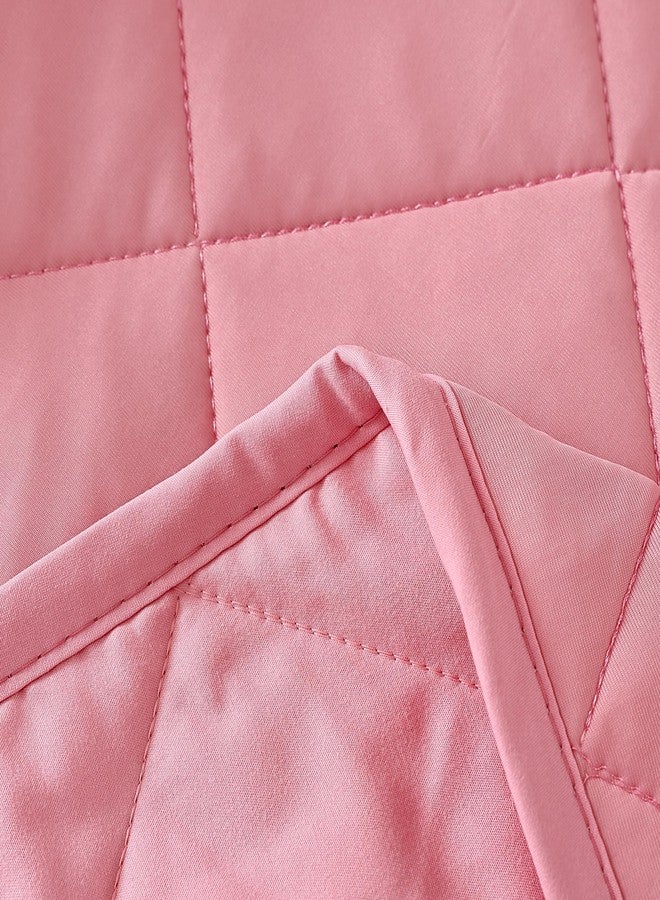 EVOLIVE Elastane Diamind Quilted All Season Light Weight Single Reversible Cooling Quilt/Comforter (Pink, Full/Queen) - Image 4