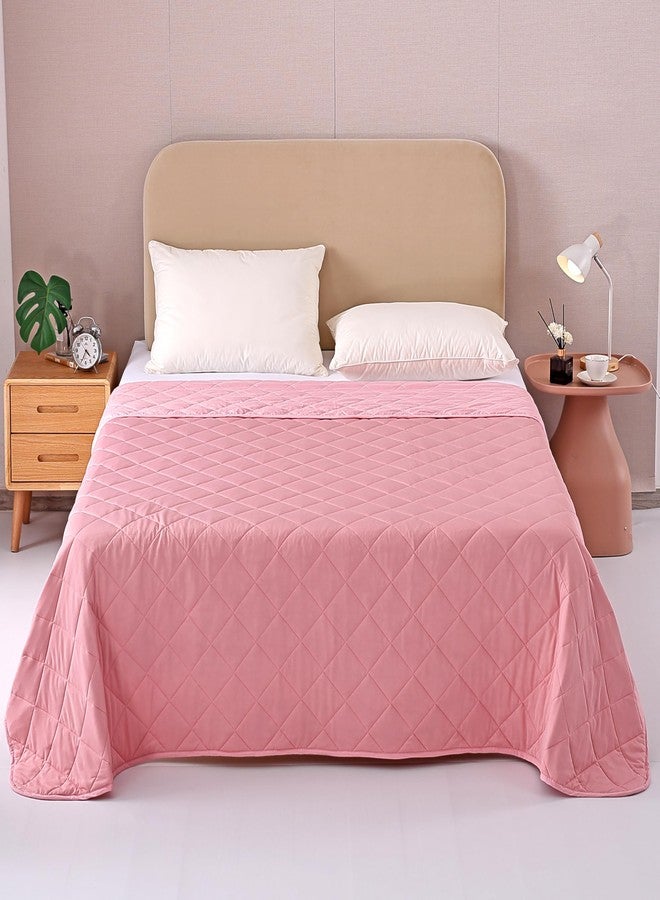 EVOLIVE Elastane Diamind Quilted All Season Light Weight Single Reversible Cooling Quilt/Comforter (Pink, Full/Queen) - Image 1