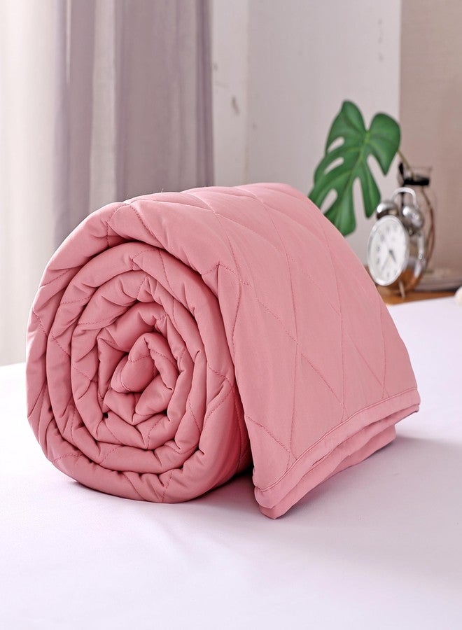 EVOLIVE Elastane Diamind Quilted All Season Light Weight Single Reversible Cooling Quilt/Comforter (Pink, Full/Queen) - Image 5