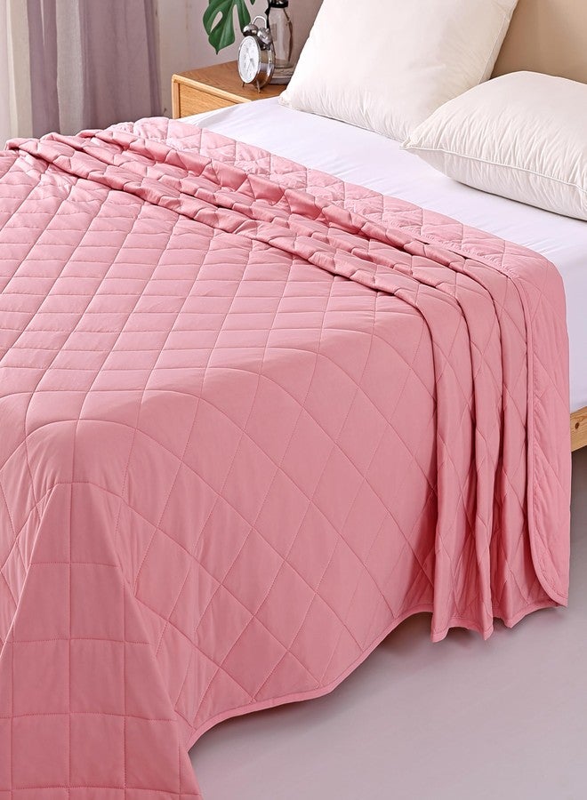 EVOLIVE Elastane Diamind Quilted All Season Light Weight Single Reversible Cooling Quilt/Comforter (Pink, Full/Queen) - Image 3