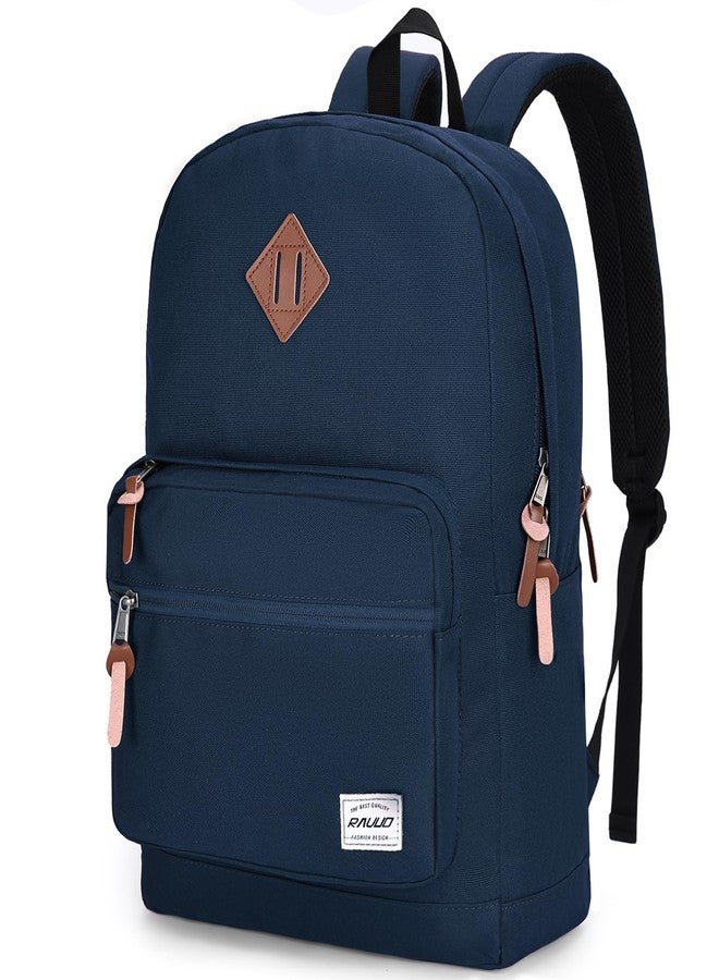RAVUO Laptop Backpack, Water Resistant Unisex Backpack Mens Casual Daypack Bookbag for Travel College Blue - Image 1