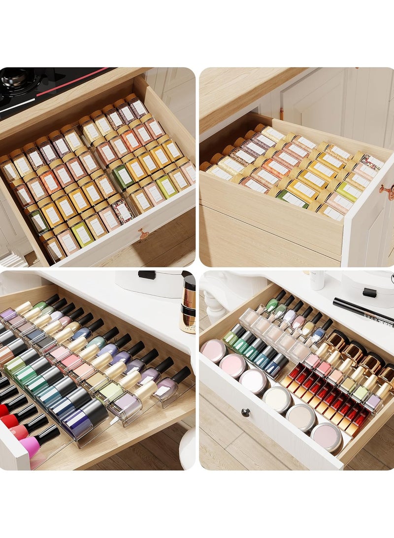 مجموعة من 12  قطعة من منظمات الدرج الأكريلك الشفافة، تنظيم الدرج في الحمام والمكياج والمجوهرات وأدوات المطبخ والمكتب. - Image 2