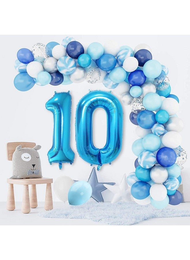 FI - FLICK IN FI - FLICK IN 1 Pc Big Size Number 9 Foil Balloon 32 Inch Large Blue Number Foil Balloon 0 to 9 Number Balloons for Decoration 9th Birthday Anniversary Decoration Items (Pack of 1, Blue)  - Image 5