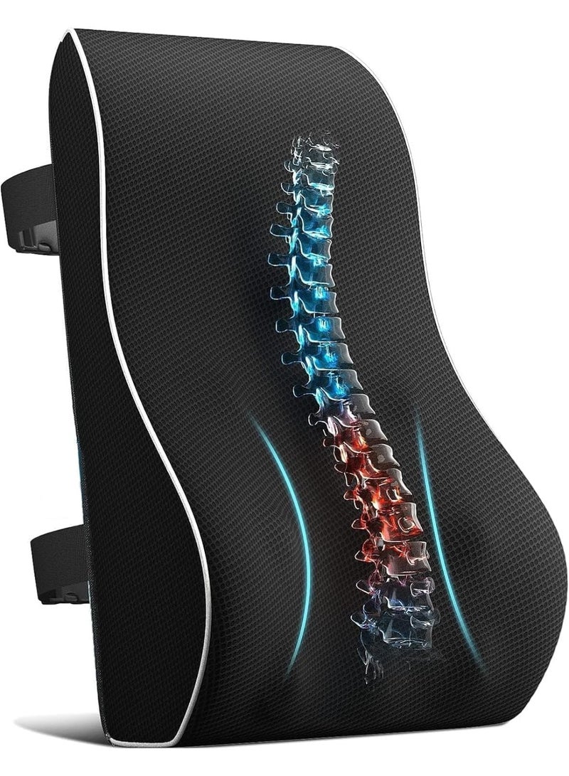 مخطوطات مجموعة وسادة مقعد من إسفنج الذاكرة عالي الجودة لتقويم العظام ودعم أسفل الظهر، باللون الأسود لتخفيف آلام الظهر وتصحيح الوضع، عبوة من قطعتين - Image 5