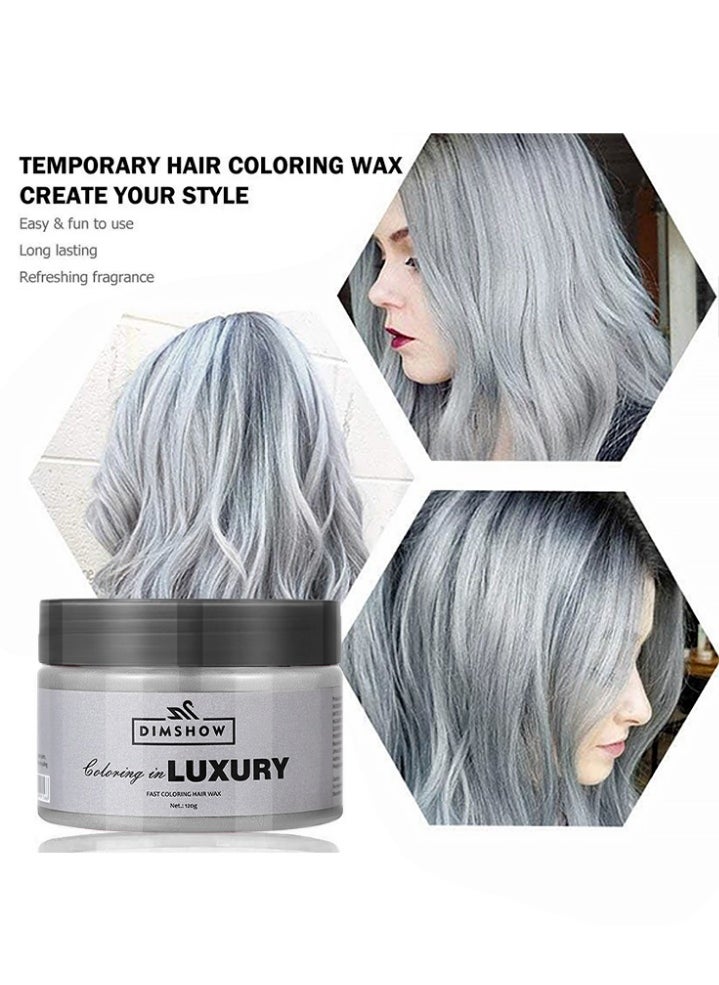 DIMSHOW Coloring in Luxury-Fast Coloring Hair Wax,Hair Color Material for Temporary  Hair Color, Hair Dye Coloring Wax Washable Natural Instant Hair Color Cream Temporary Hair Dye Wax 120g  #08 Silver  - Image 3