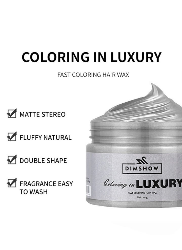 DIMSHOW Coloring in Luxury-Fast Coloring Hair Wax,Hair Color Material for Temporary  Hair Color, Hair Dye Coloring Wax Washable Natural Instant Hair Color Cream Temporary Hair Dye Wax 120g  #08 Silver  - Image 4