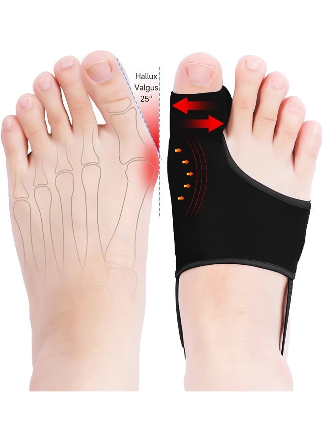 2 Pcs Bunion Corrector for Women & Men, Comfortable & Breathable for Day/Night Support, Hallux Valgus Pain Relief, S size(Black) - Image 1