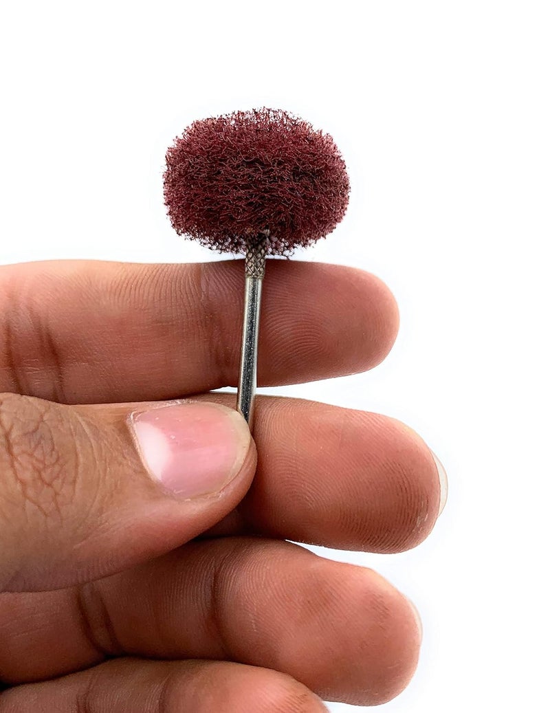 Aone Mounted Abrasive Fiber Scotch Wheel Buff 10pc for Satin Finish Rust Removal for Dremel Rotary ToolMicro Hand MotorPolishing Motor for Jewellery MakingWatchmakingModel MakingHobby Craft - Image 3