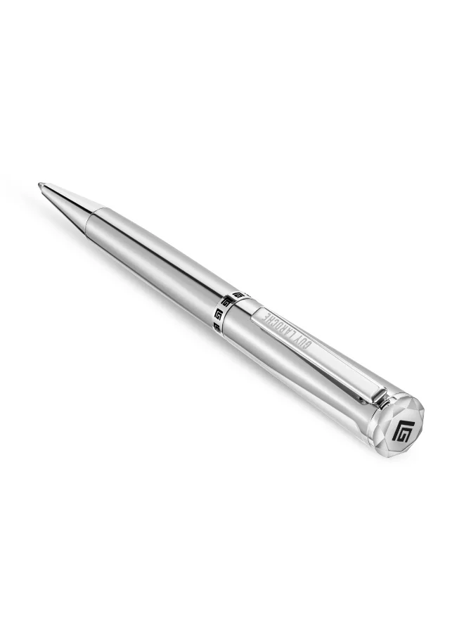 غاي لاروش Vincent Full Stainless Steel Pen with Stainless Steel Trims & Running Logo